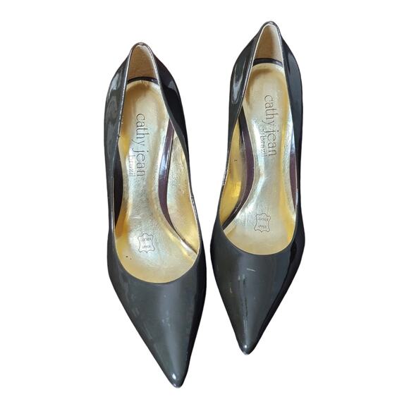 Cathy Jean 4" Stelletto Heels, Patent Leather Closed Pointy Toe Pumps Size 7 - Picture 1 of 13